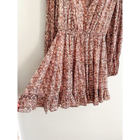 Ulla Johnson | Eleni Gardenia Floral Silk Mini Dress | Sz 2 - Picture 7 of 11